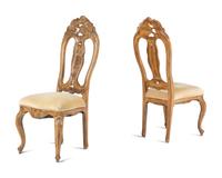 A Set of Ten Italian Rococo Style Painted Dining Chairs