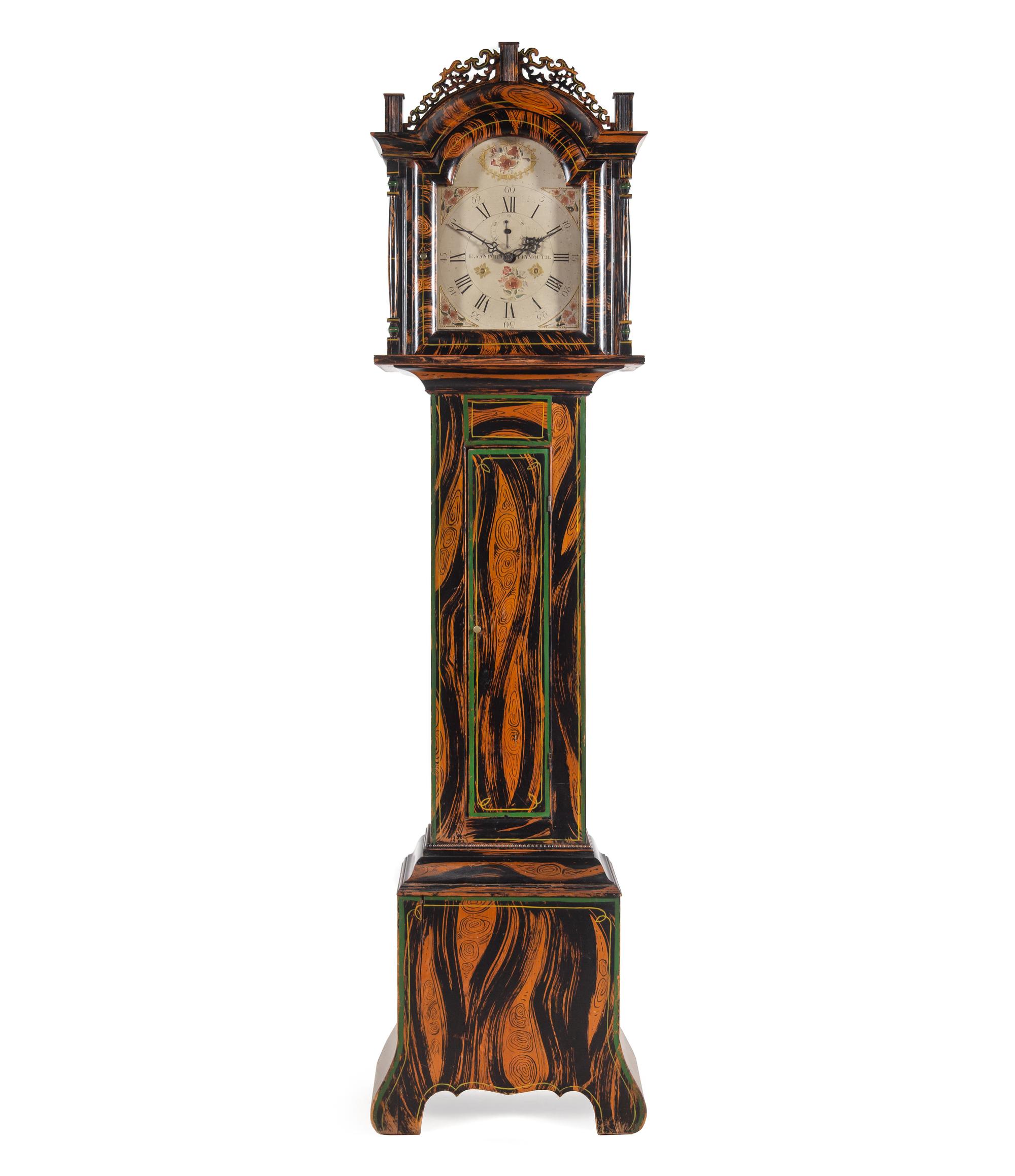 A Federal Grain-Painted Tall Case Clock
