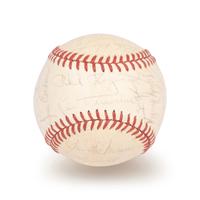 A 1970 Chicago Cubs Team Signed Autograph Baseball Including Ernie Banks, Leo Durocher, Bill Williams, Fergie Jenkins and Ron Santo (Beckett Authentication Services Letter BAS Certified),