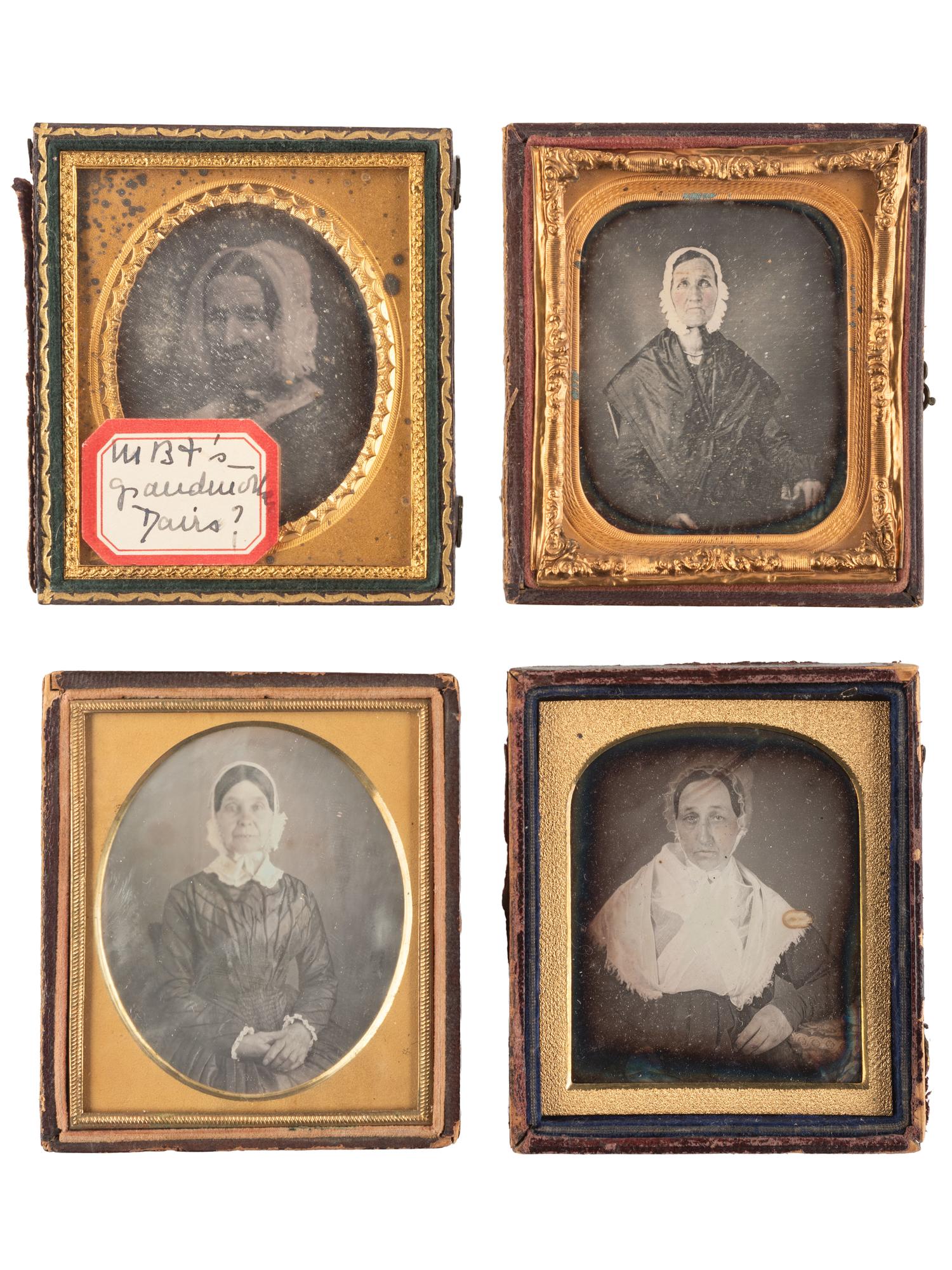 [EARLY PHOTOGRAPHY]. 26 sixth plate daguerreotype portraits of middle aged and older women wearing bonnets.