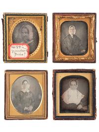 [EARLY PHOTOGRAPHY]. 26 sixth plate daguerreotype portraits of middle aged and older women wearing bonnets.