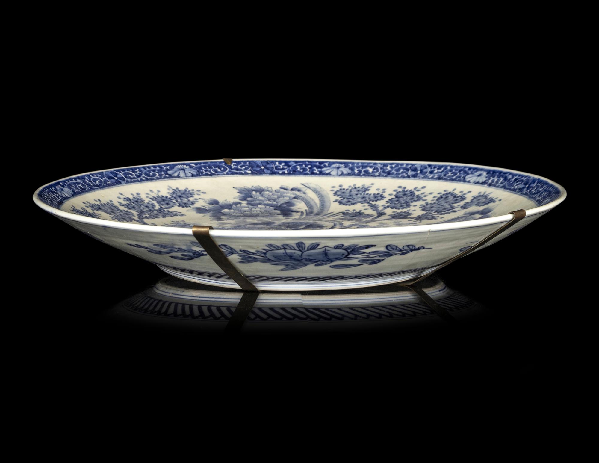 A Large Japanese Blue and White Porcelain Charger