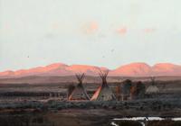Crow Indian Camp at Sunset