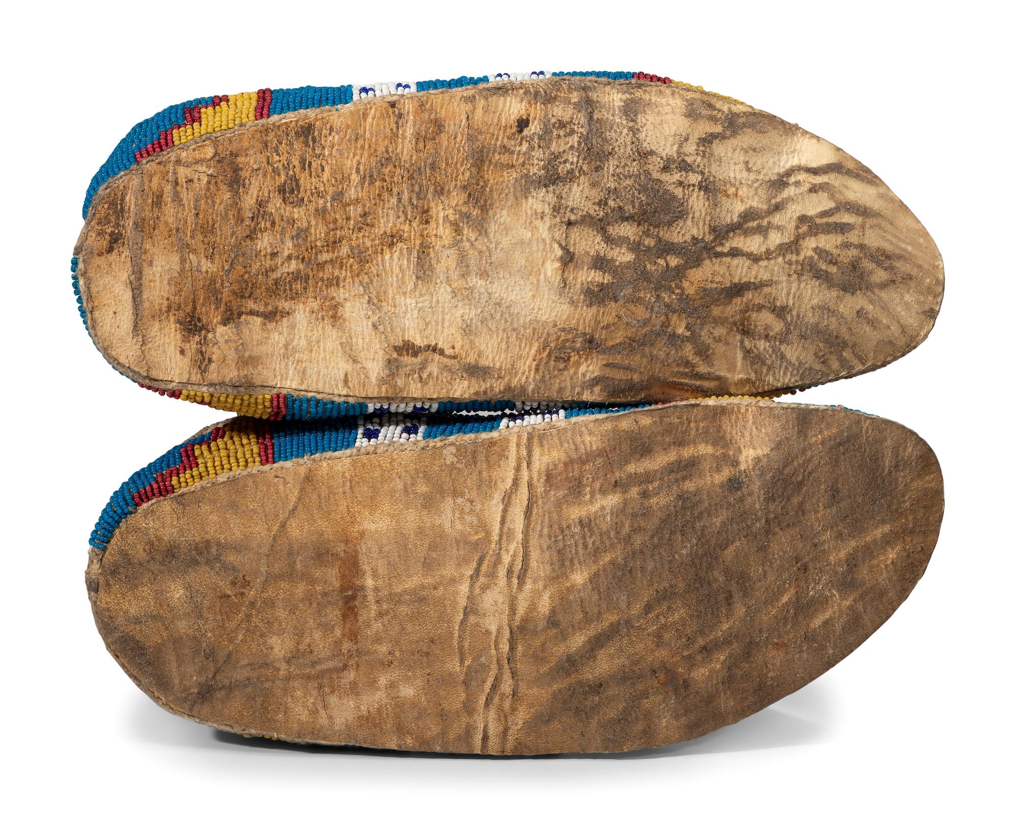 Northern Plains Beaded Hide Moccasins
