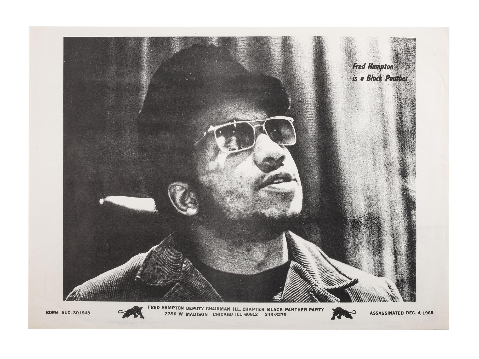 [BLACK PANTHERS]. Fred Hampton is a Black Panther . . . Assassinated Dec. 4, 1969 . Chicago, IL: Black Panther Party, ca 1971.