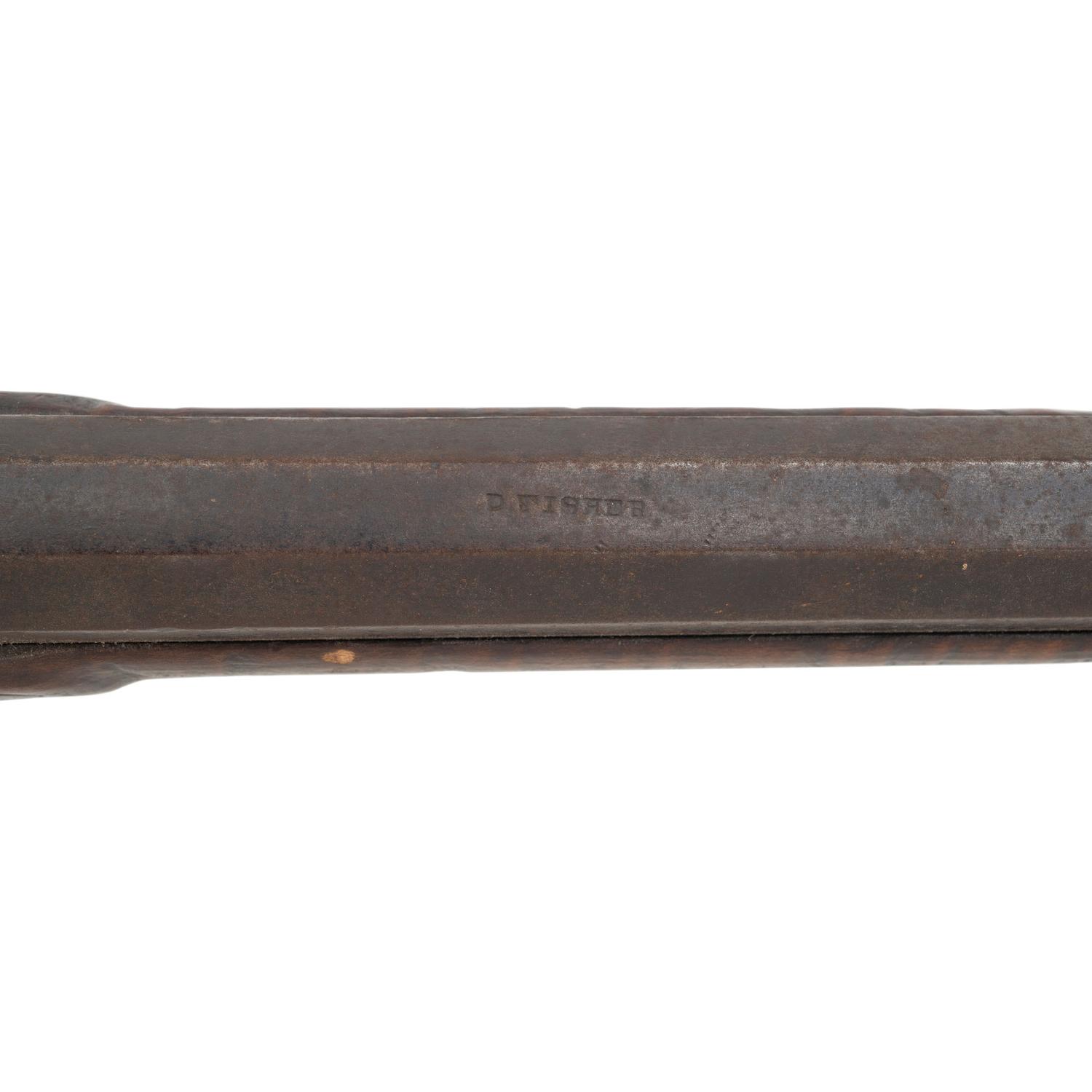 D Fisher Marked Full Stock Percussion Rifle
