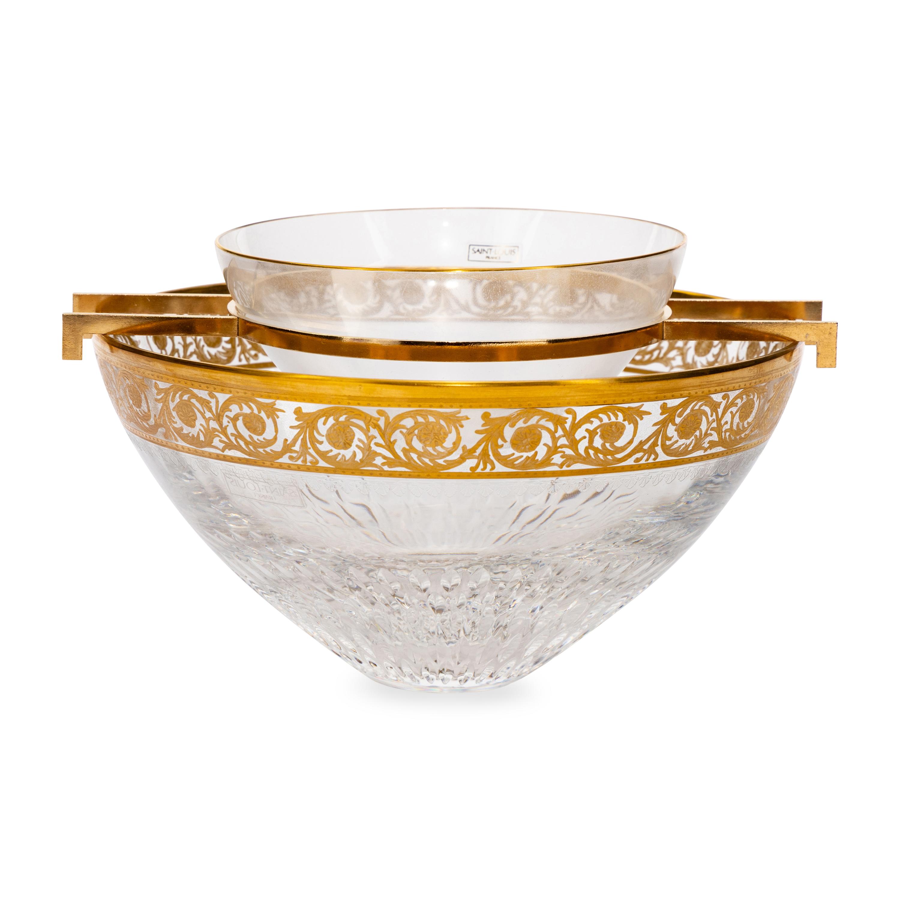A Saint-Louis Thistle Cut Glass Caviar Server
