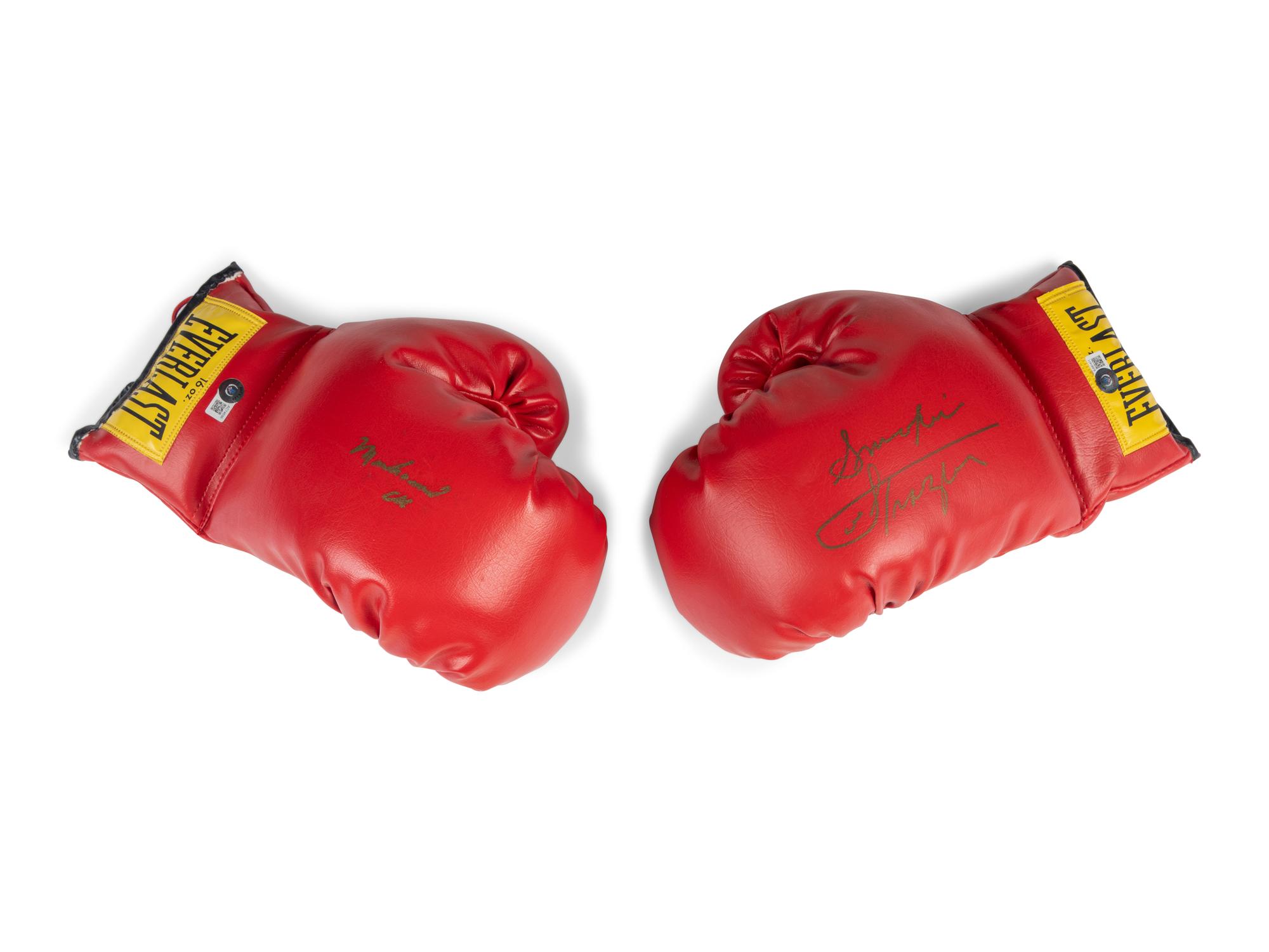 A Set of Muhammad Ali and Joe Frazier Signed Autograph Boxing Gloves (Beckett Authentication Services Letter),