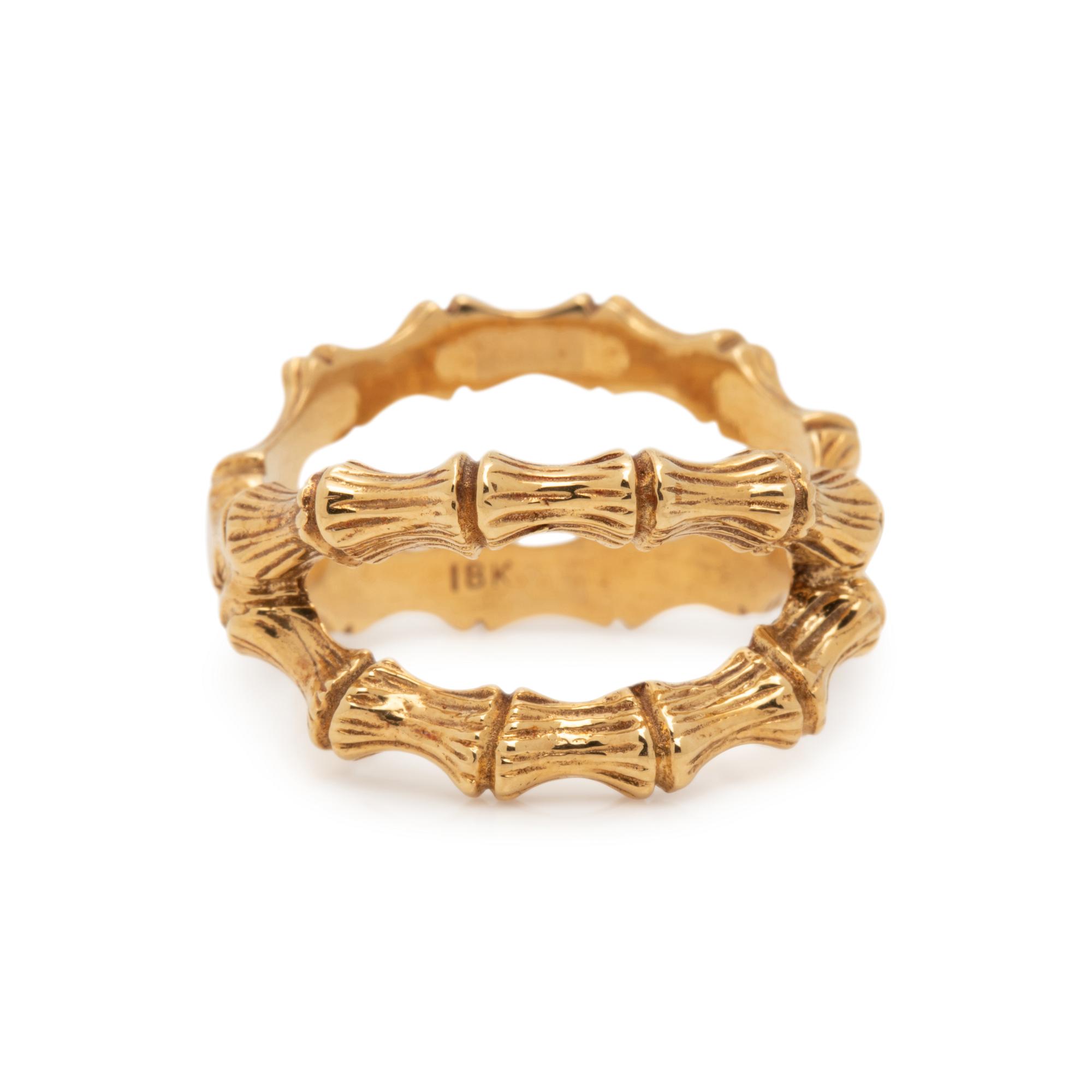YELLOW GOLD BAMBOO RING