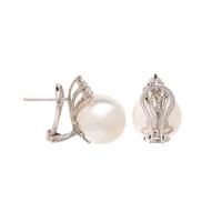 SOUTH SEA CULTURED PEARL AND DIAMOND EARRINGS