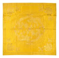 Two Chinese Yellow Embroidered Silk Panels