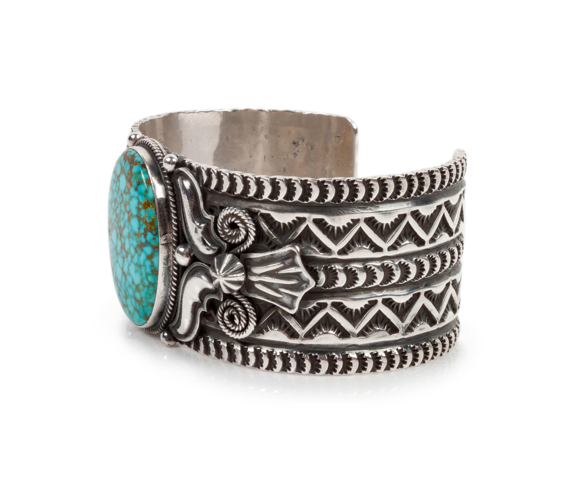 Sterling Silver and Kingman Turquoise Cuff Bracelet