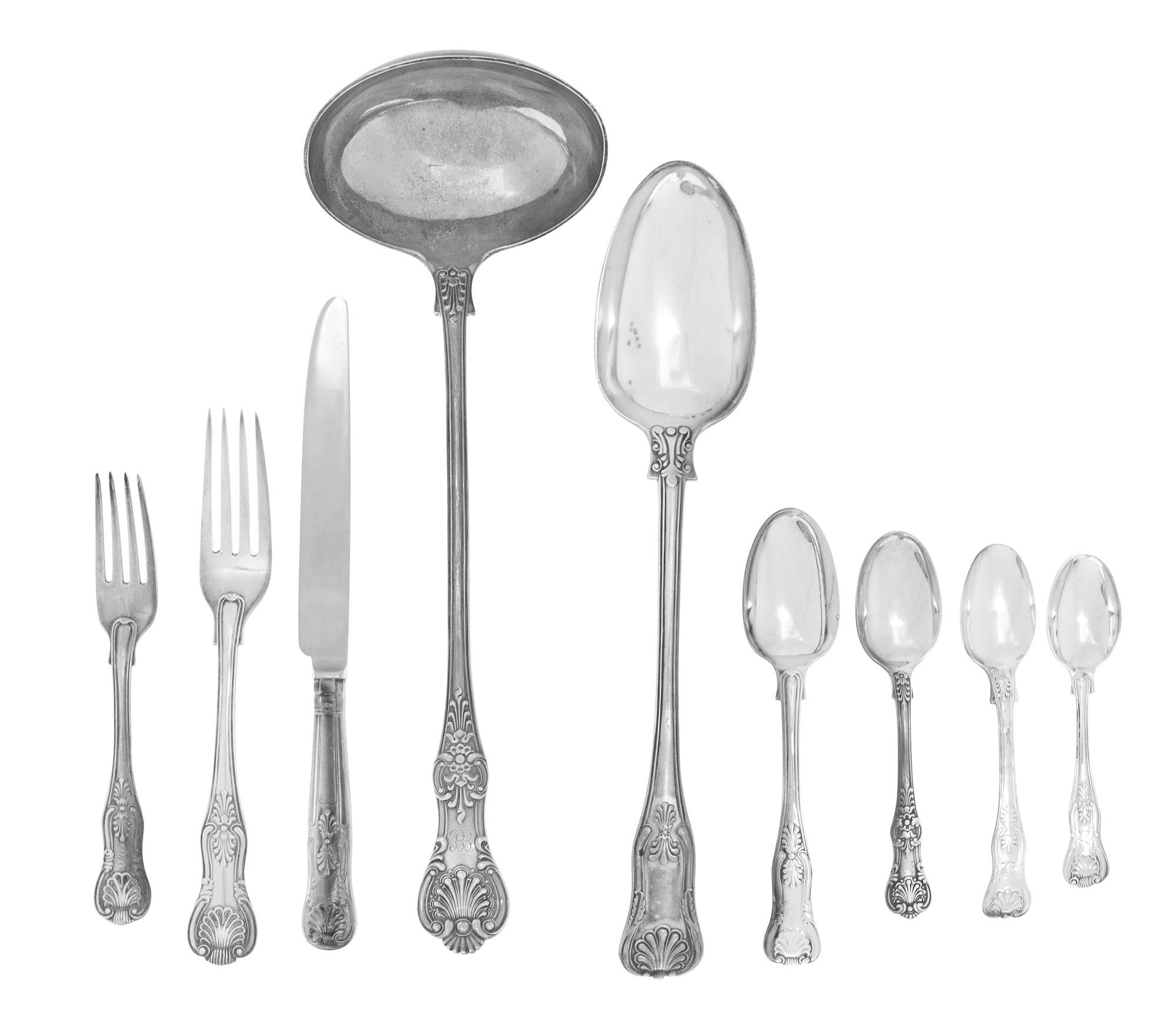 An English Silver Flatware Service