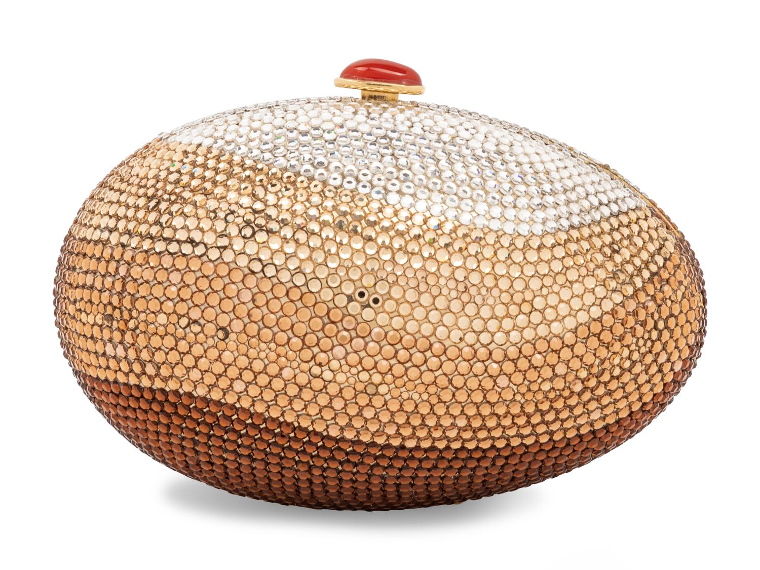 Judith Leiber Brown Layered Egg Minaudière