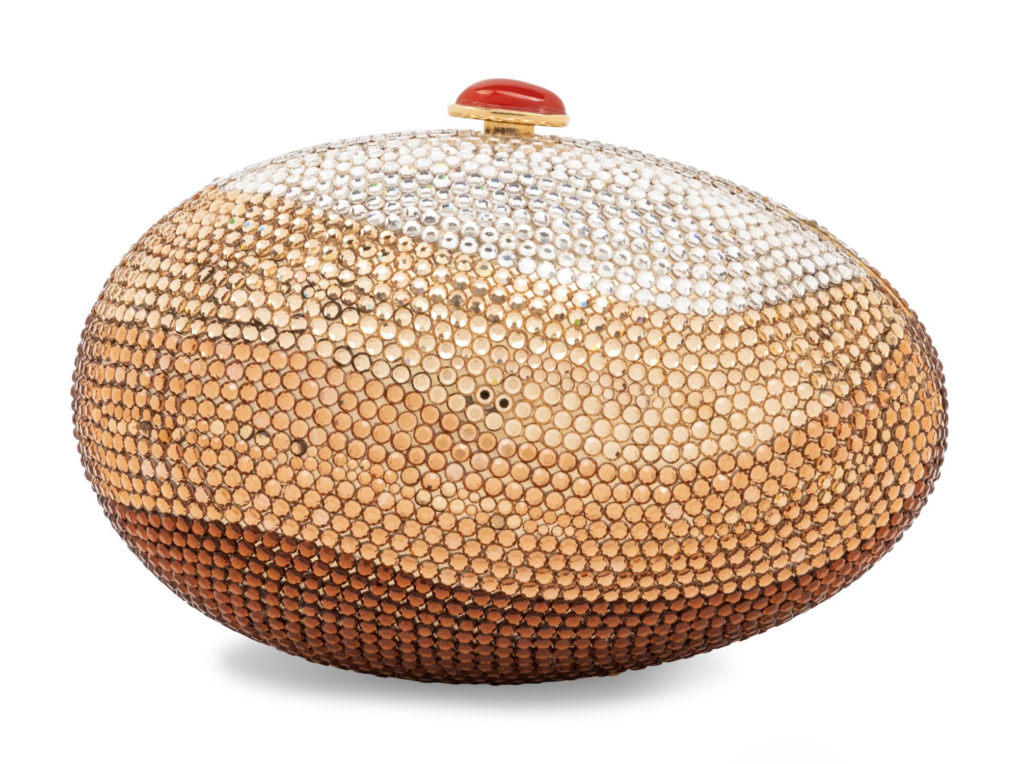 Judith Leiber Brown Layered Egg Minaudière