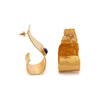 JEAN MAHIE, HIGH KARAT GOLD AND LAPIS LAZUI EARRINGS