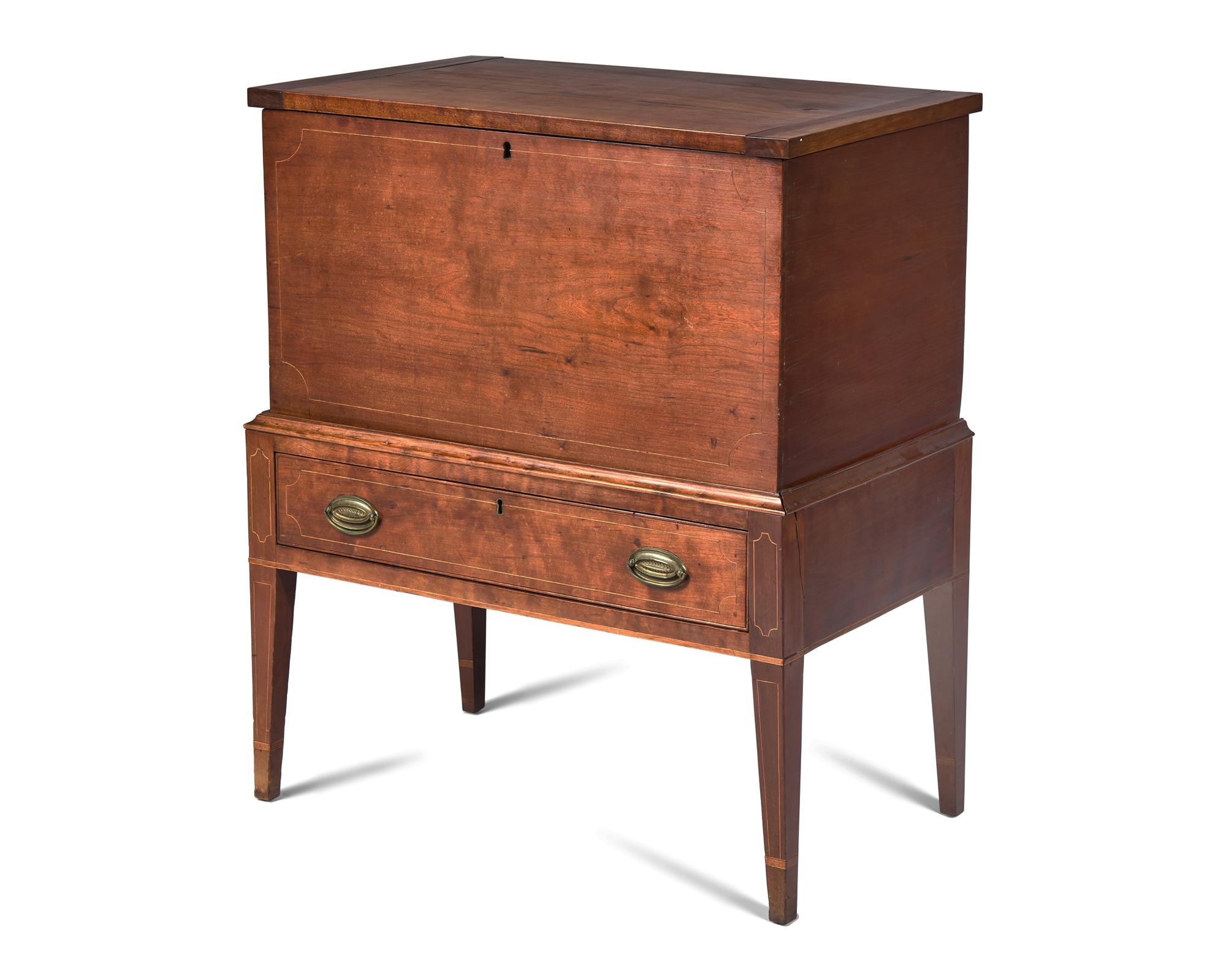 A Federal Inlaid Cherry Sugar Chest