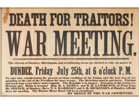[CIVIL WAR]. Death for Traitors! War Meeting! Broadside. [Yates County, NY]: ca 1861-2.