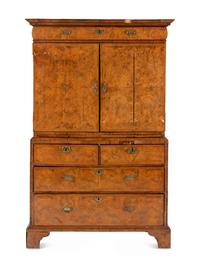 A Queen Anne Walnut Cabinet on Chest