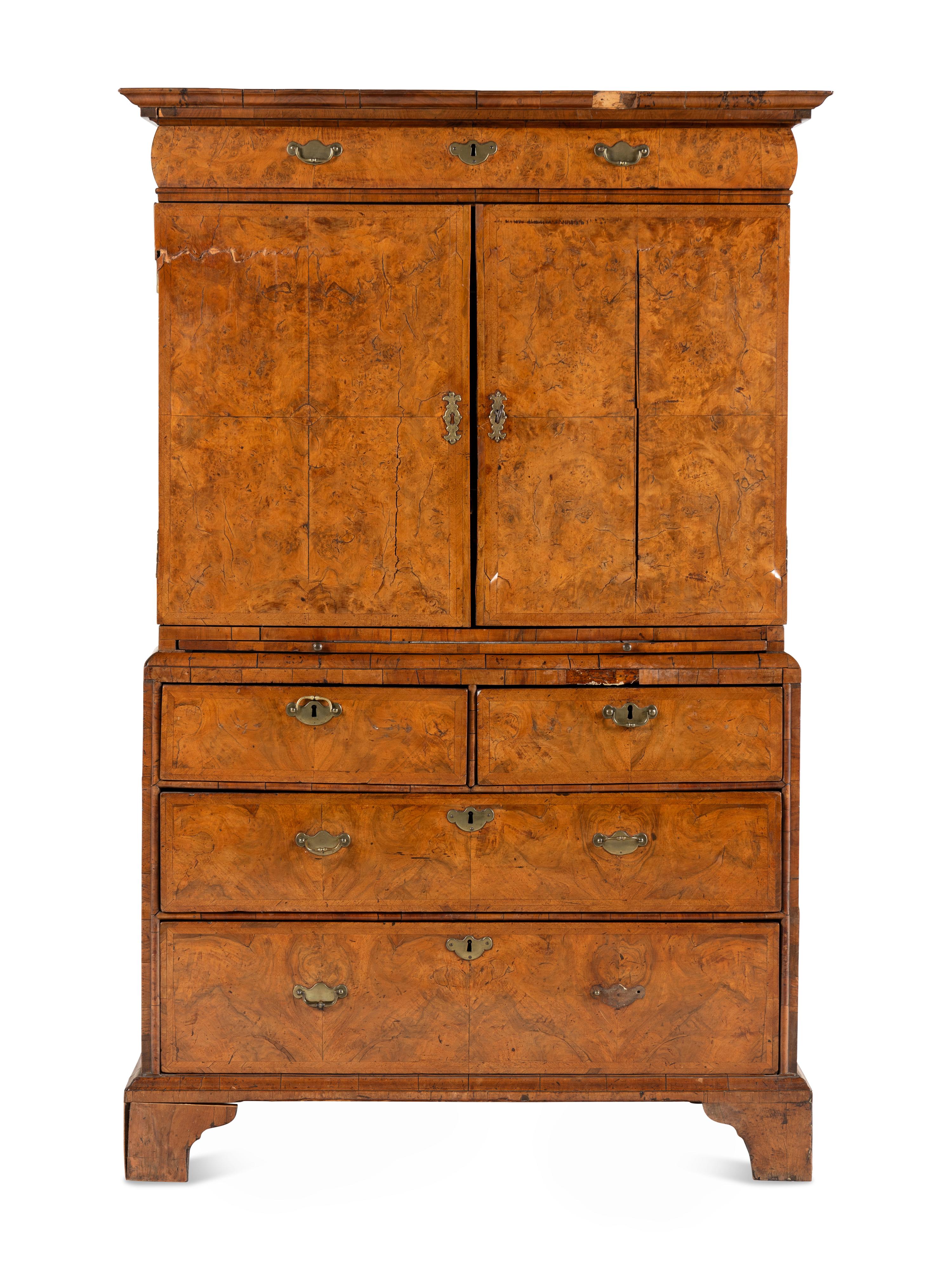 A Queen Anne Walnut Cabinet on Chest