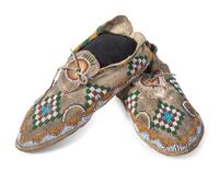 Apache Beaded Hide Moccasins