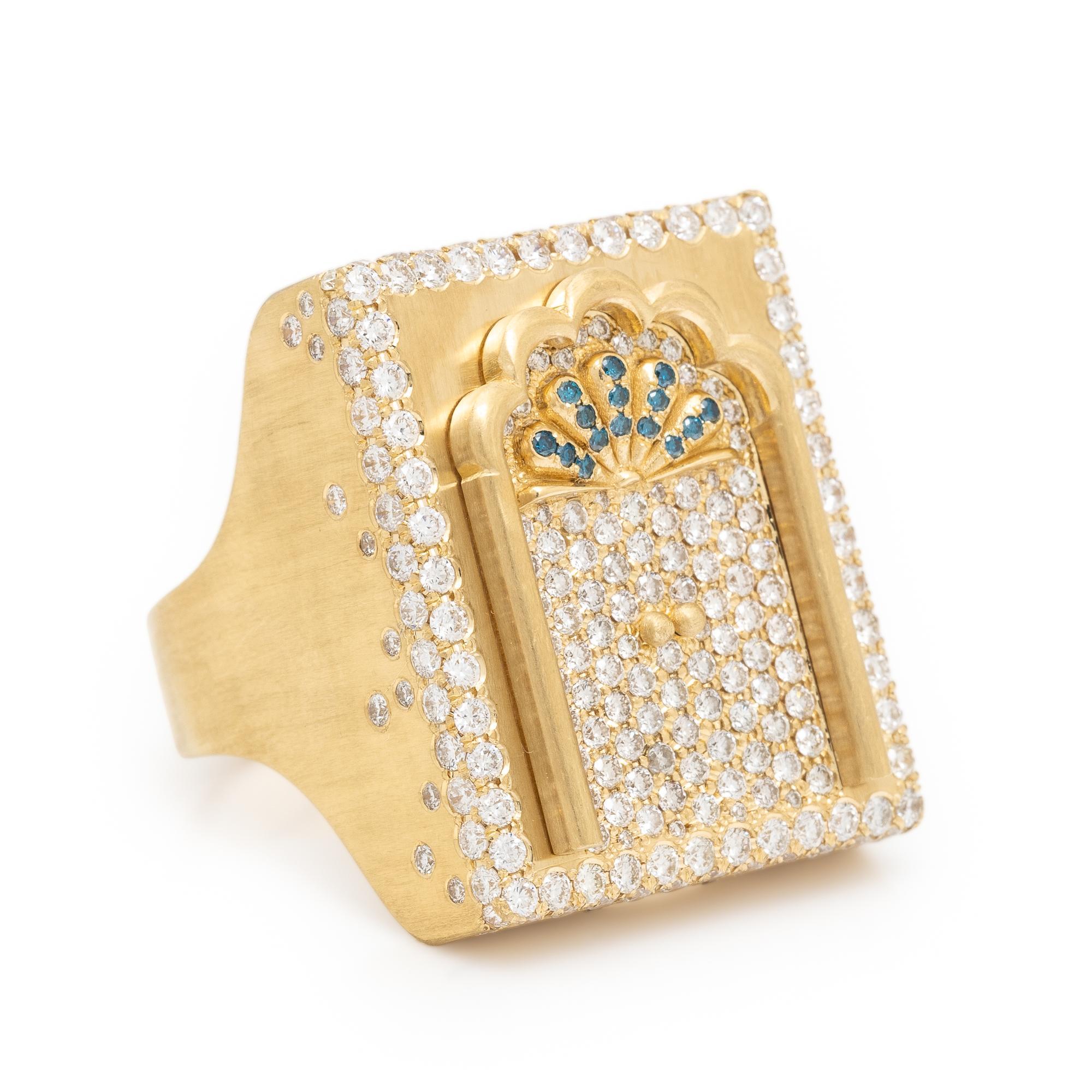 Attributed to Nada Ghazal, 'Door of Prosperity', Diamond and Yellow Gold Ring