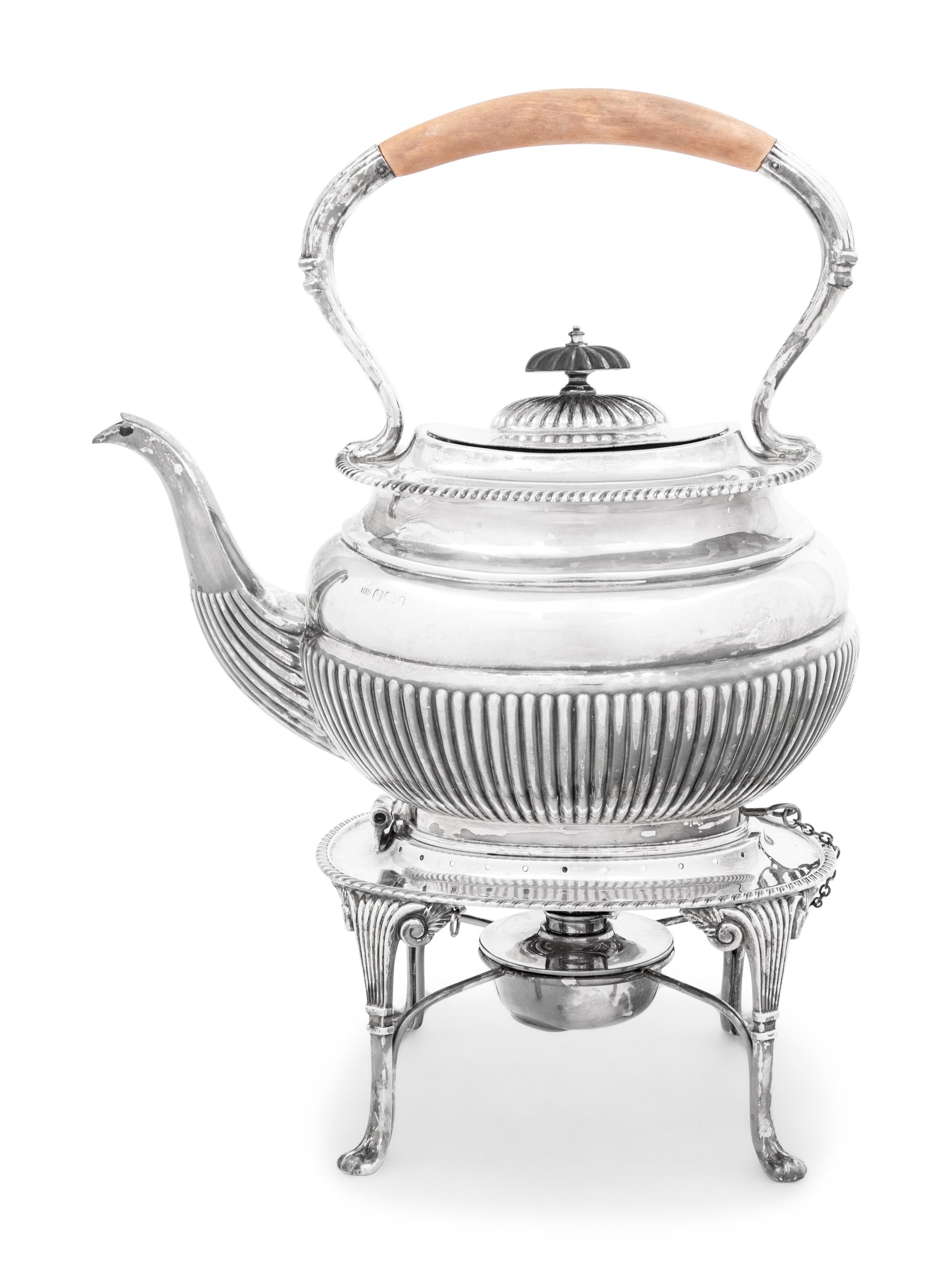 A Victorian Silver Kettle on Stand