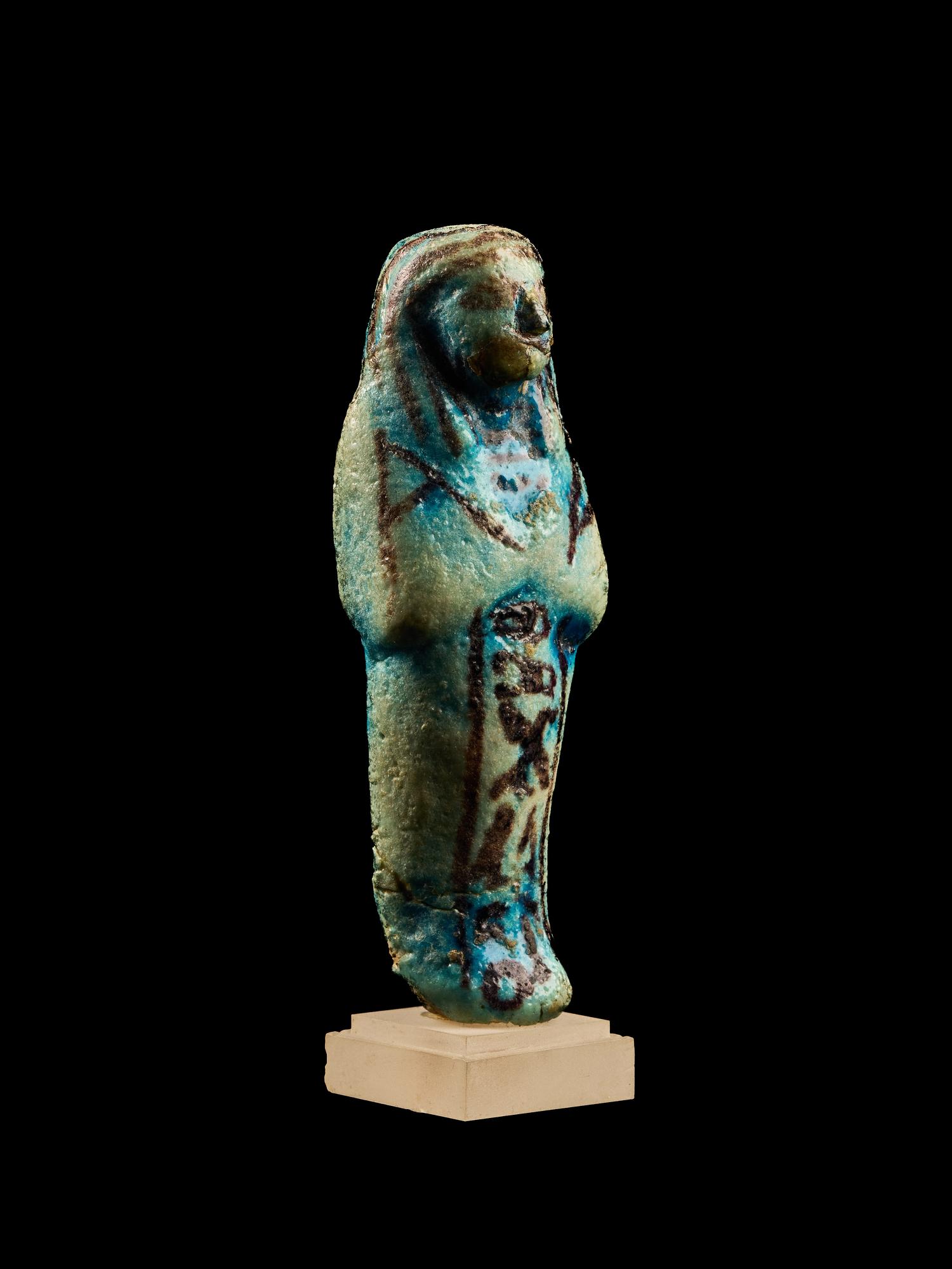 An Egyptian Blue Faience Ushabti