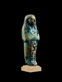 An Egyptian Blue Faience Ushabti