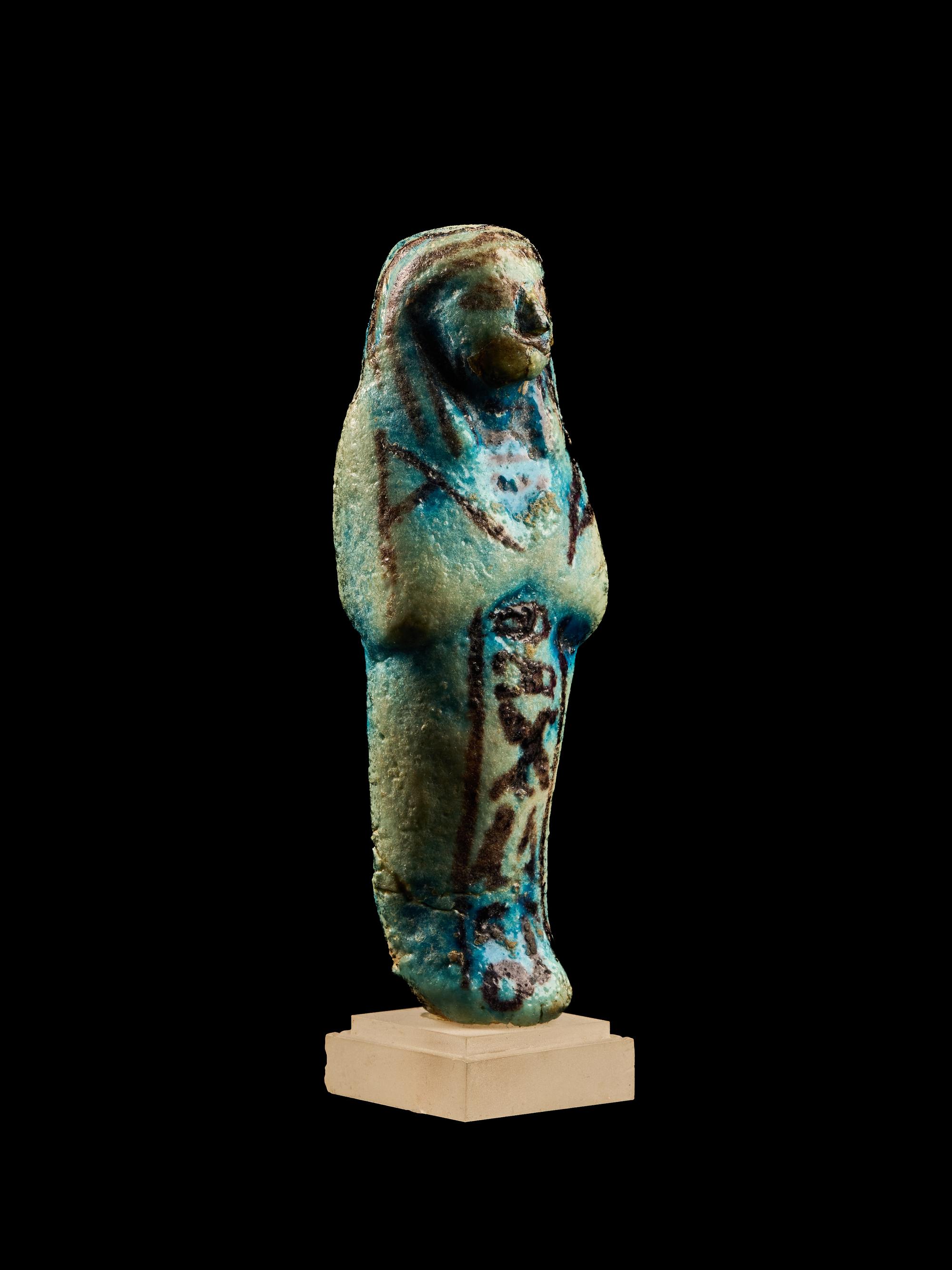 An Egyptian Blue Faience Ushabti