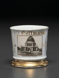 A Photographic Transfer Shaving Mug Depicting the Administrative Building at the 1893 World's Fair
