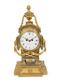 An English Gilt Bronze Mantel Clock