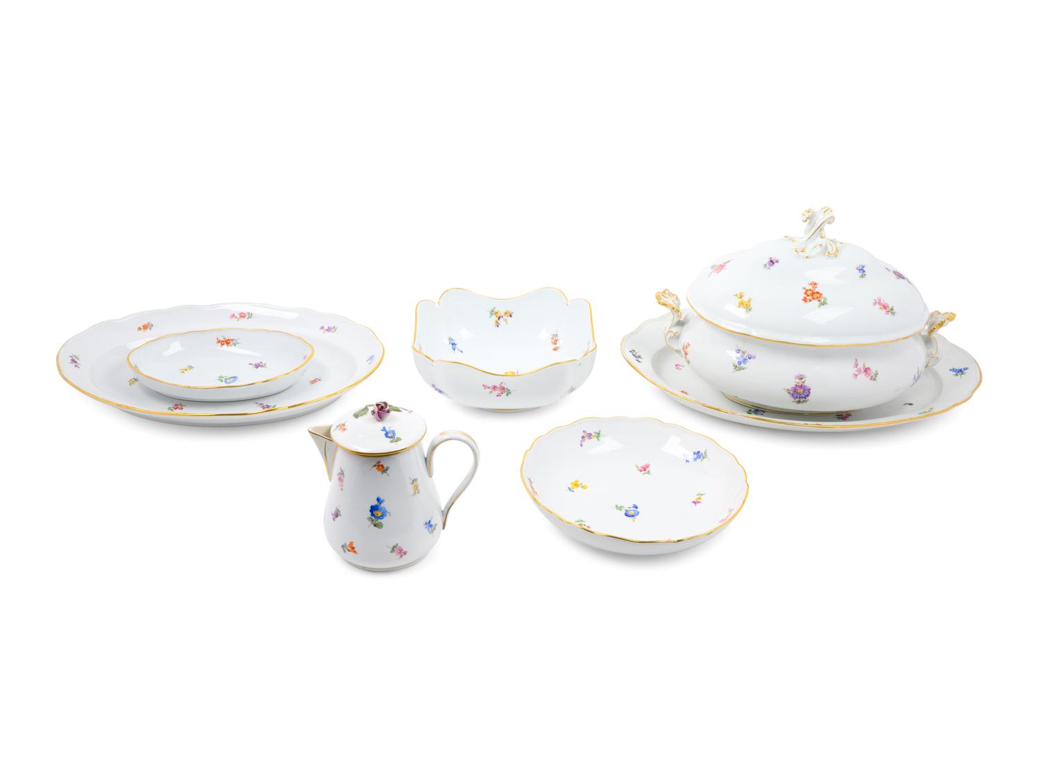 A Group of Meissen Porcelain Serving Articles