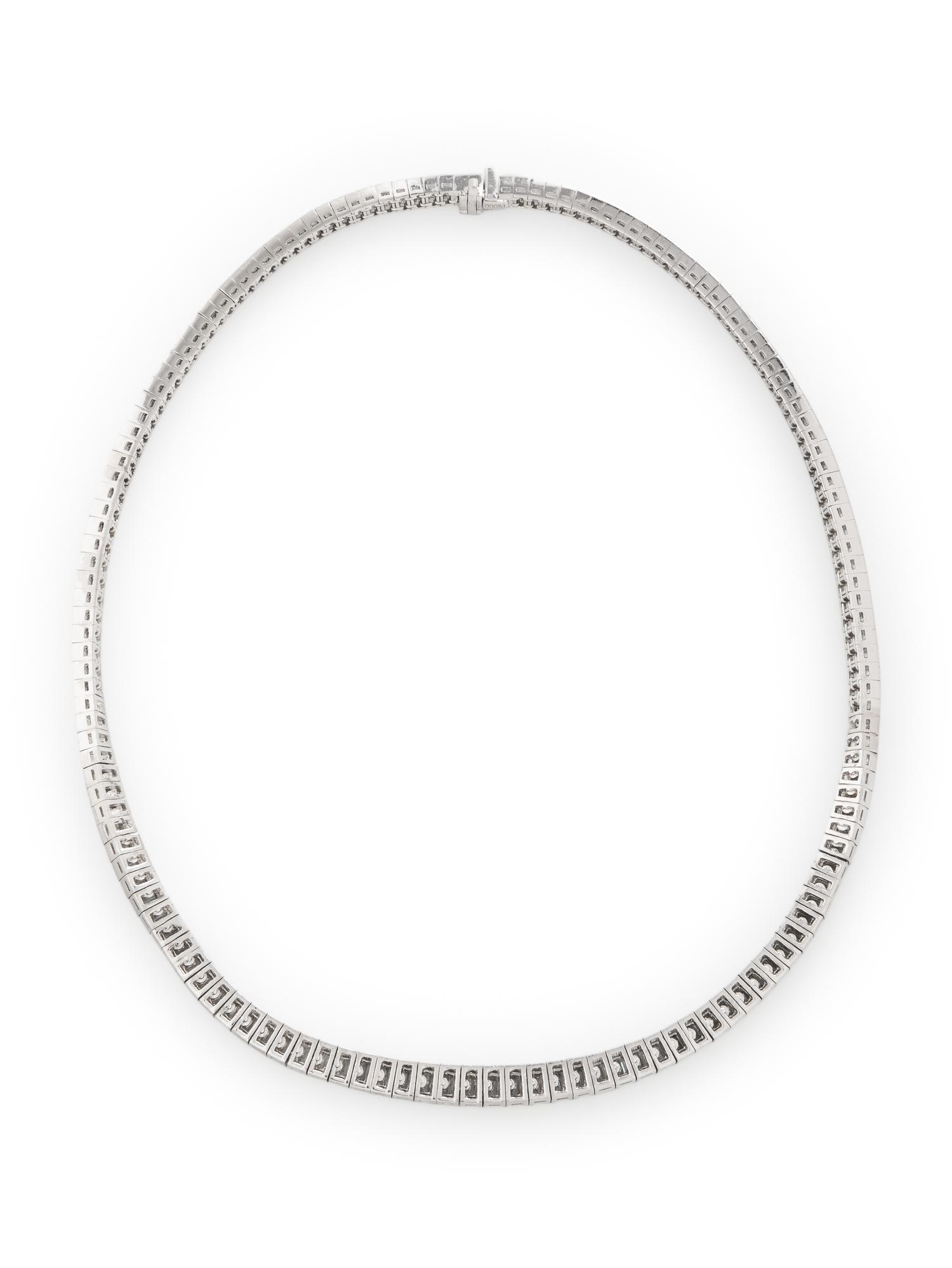 BAGUETTE DIAMOND AND PLATINUM RIVIÈRE NECKLACE