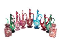 A Group of Fifteen Persian Glass Articles
