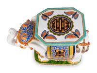 An Asian Glazed Ceramic Elephant-form Garden Stool/Side Table — 20TH CENTURY