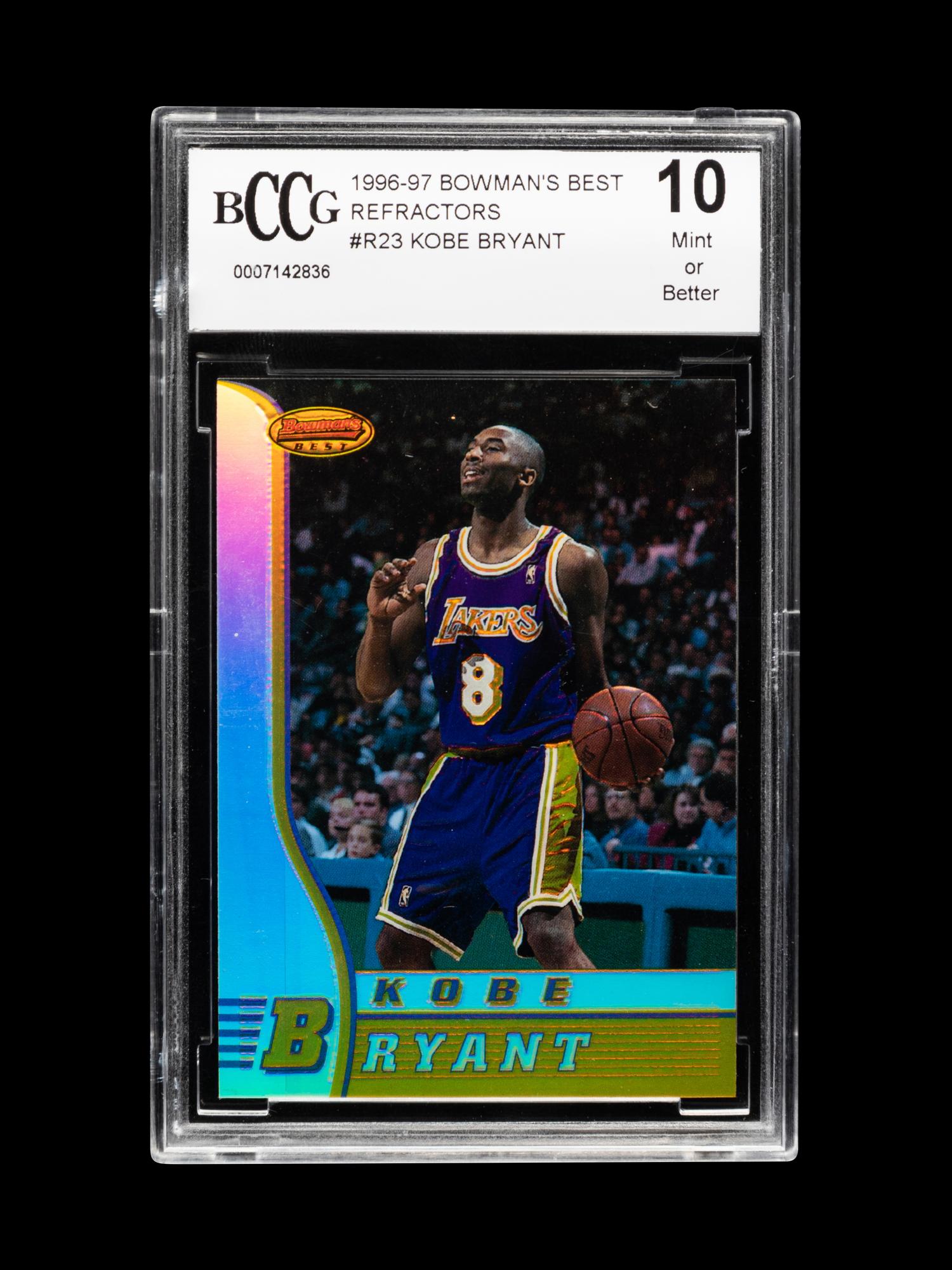 A 1996-97 Bowman’s Best Refractors Kobe Bryant Rookie Basketball Card No. R23 (BCCG 10 MINT)