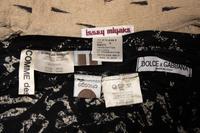 Issey Miyake Top, Dolce & Gabbana Skirt, with Comme des Garçons Knit Top and Shawl