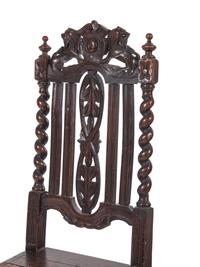 A Pair of Renaissance Revival Carved Oak Side Chairs