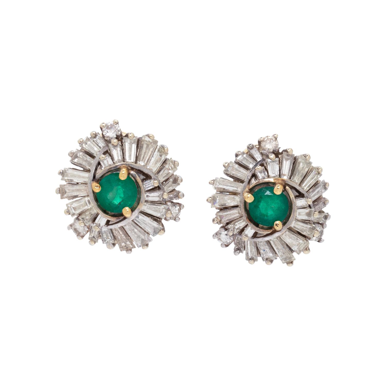 EMERALD AND DIAMOND EARRINGS