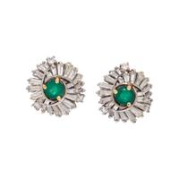 EMERALD AND DIAMOND EARRINGS