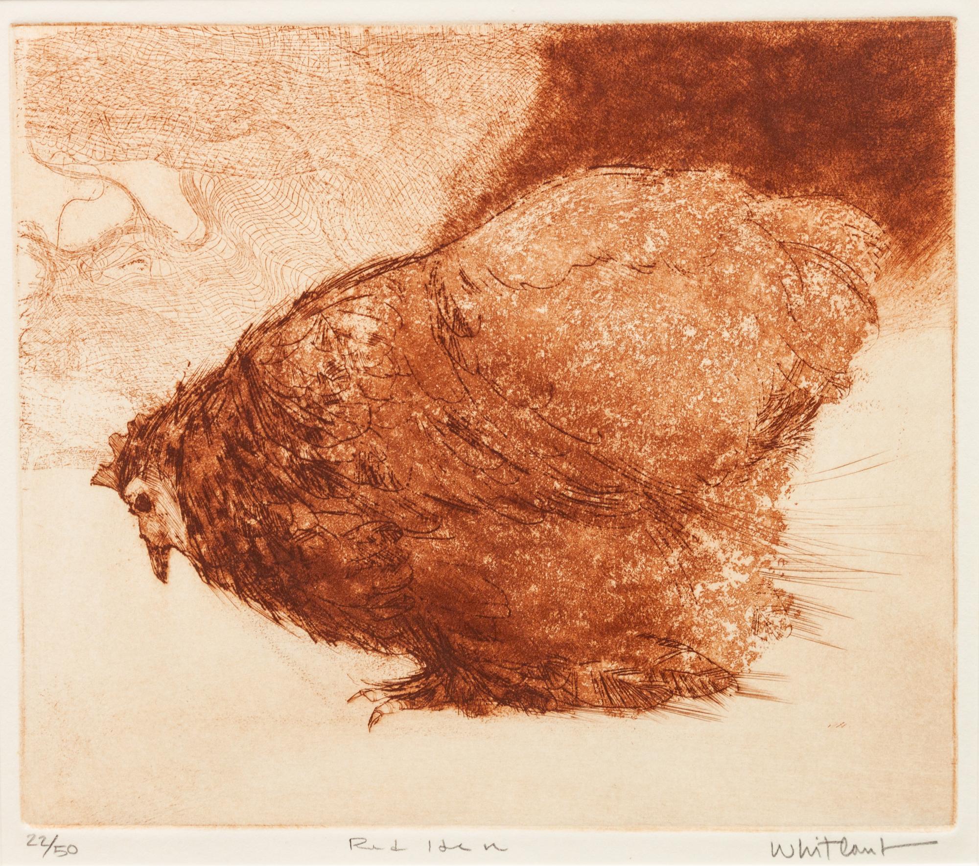 Two Copies, Dominique at Daybreak, editions 64/100 and 43/100; together with Brown Trout , edition 39/500, signed illegibly and Red Hen , edition 22/50, signed illegibly