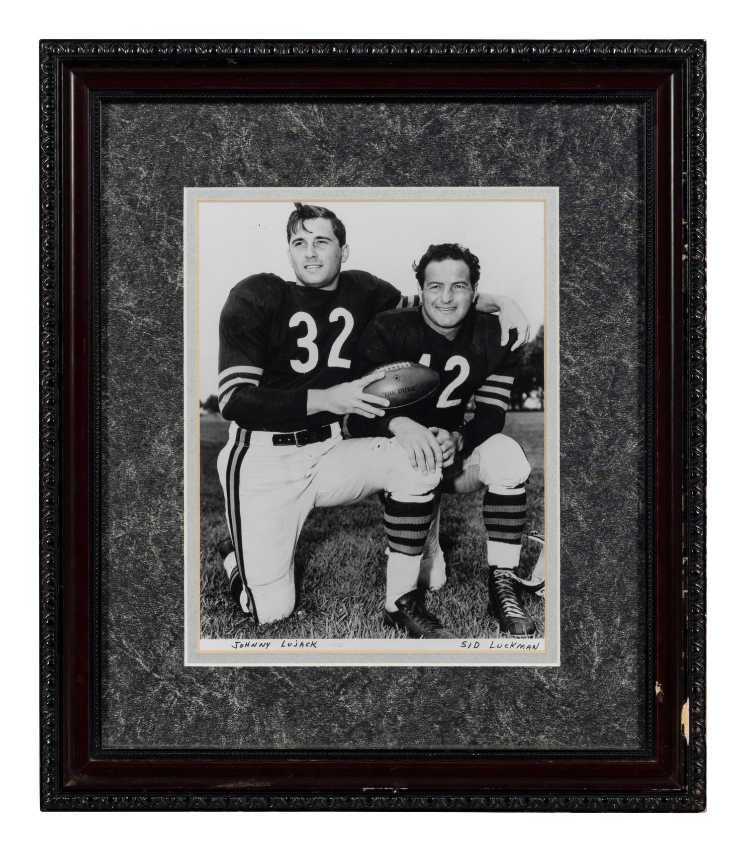 A Group of Nine Early Years of the Chicago Bears Photographs Formerly Displayed at Mike Ditka’s Restaurant.