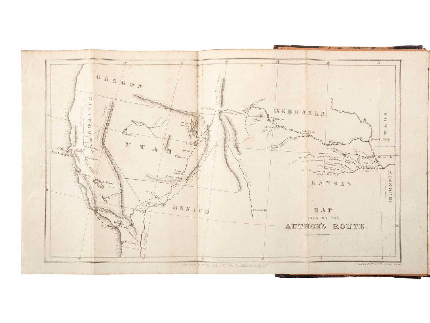 Western Americana CHANDLESS, William (1829-1896). A Visit to Salt lake; Being a Journey Across the Plains and a Residence in the Mormon Settlements at Utah . London: Smith, Elder, and Co., 1857.