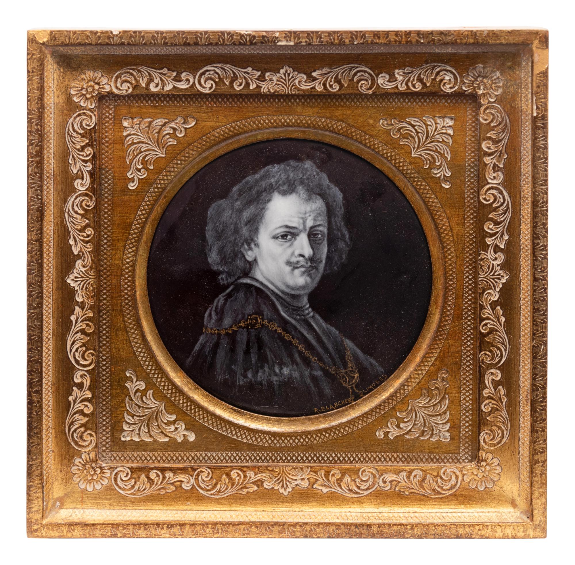 A French Enamel on Copper Portrait of Rembrandt van Rijn