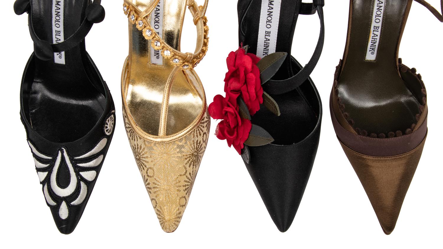 Four Pairs of Manolo Blahnik Shoes