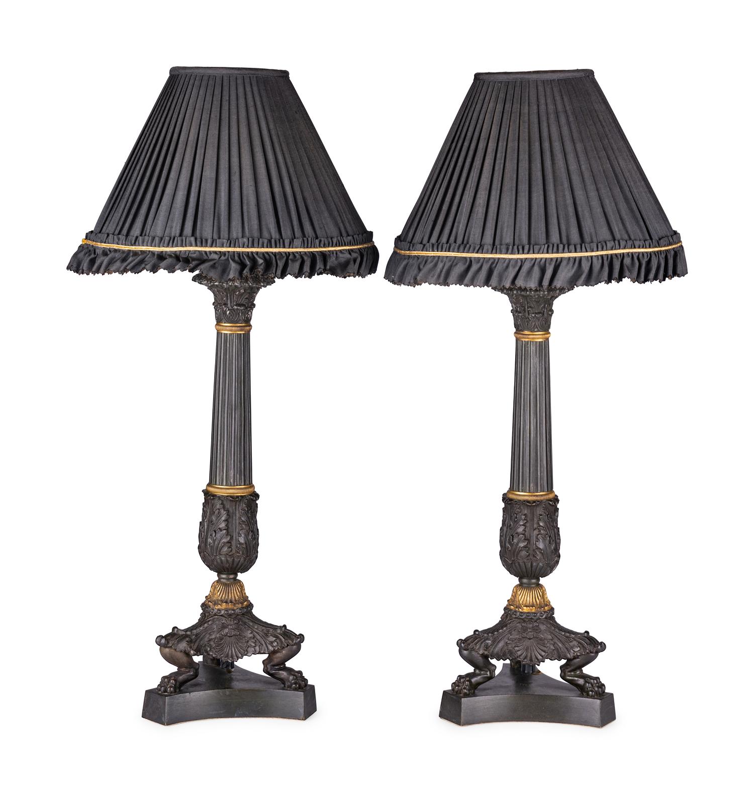 A Pair of Charles X Bronze Candelabra Bases