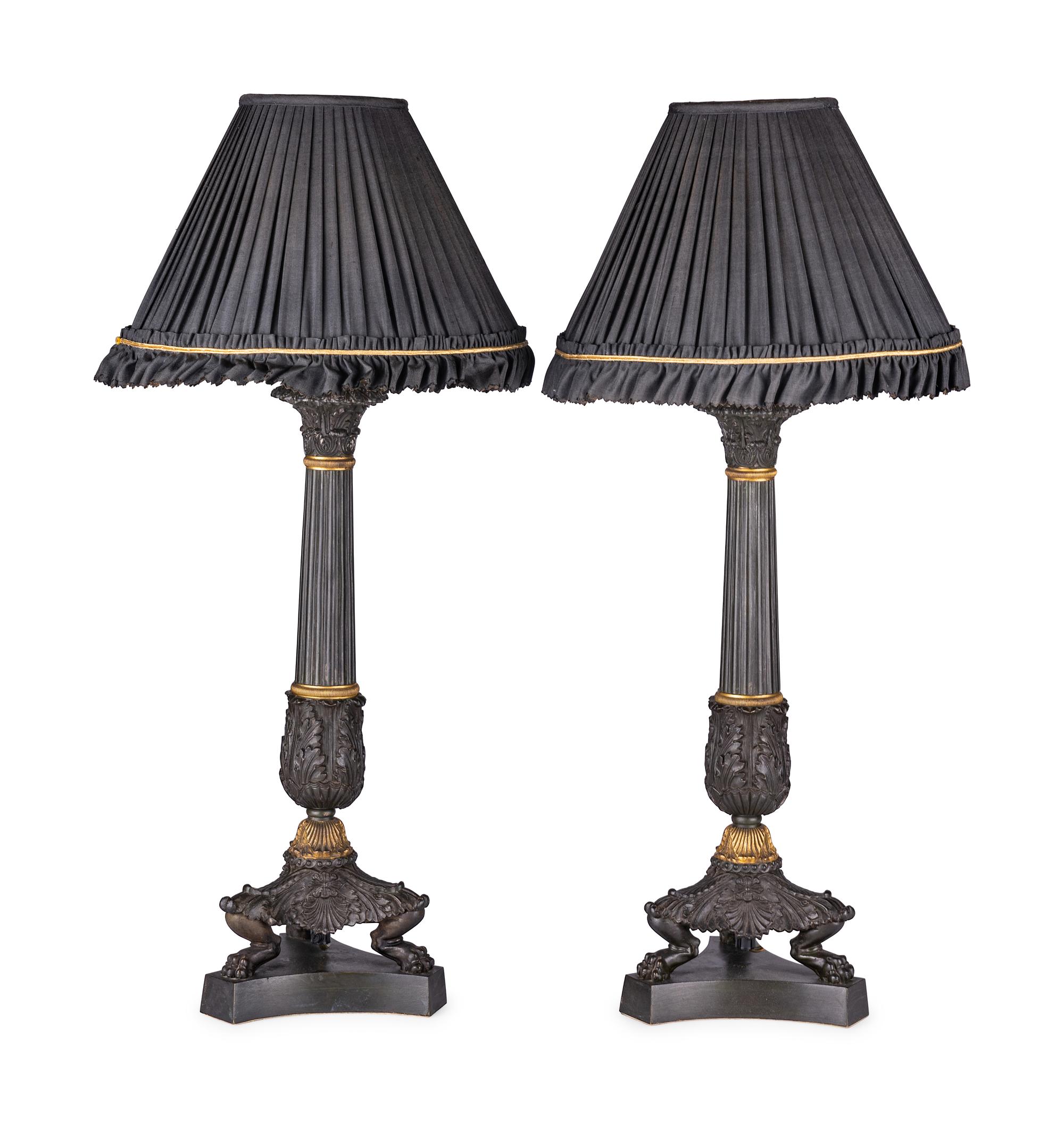 A Pair of Charles X Bronze Candelabra Bases