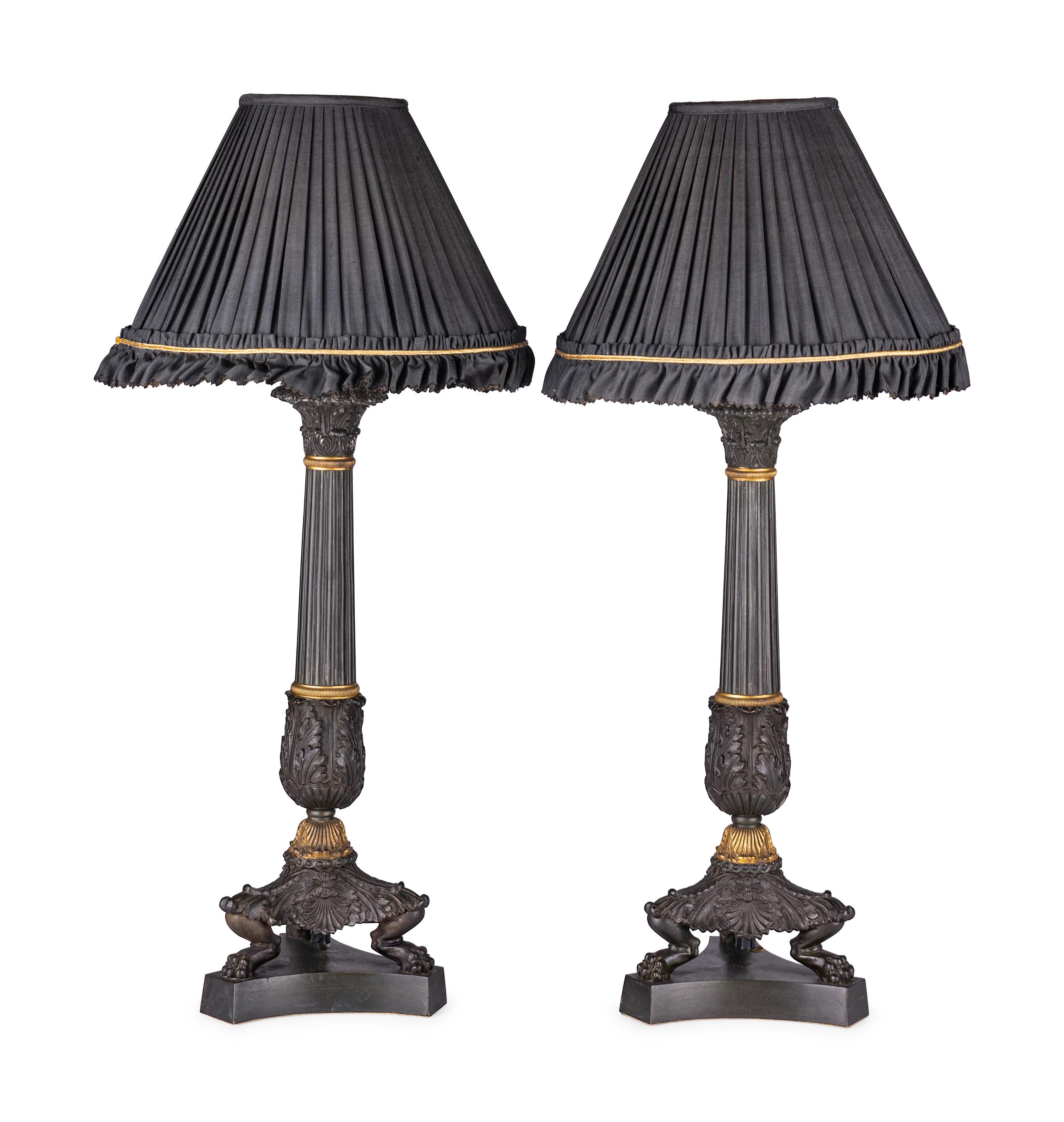 A Pair of Charles X Bronze Candelabra Bases