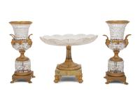 A Gilt Bronze Mounted Cut Glass Assembled Table Garniture
